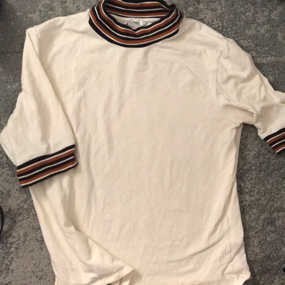 short sleeve shirt with turtle/roll neck